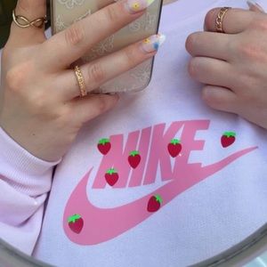 Pink NIKE Crewneck Strawberries (Large)